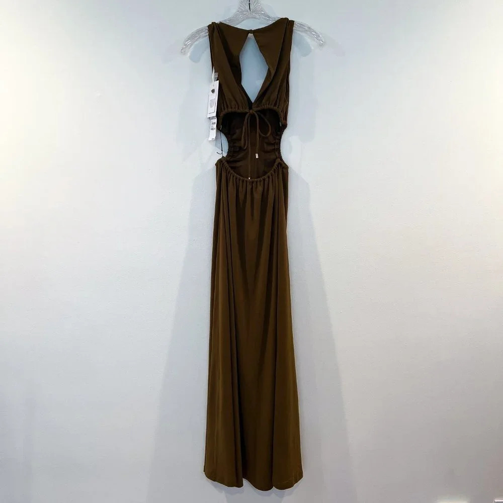 Significant Other Ingrid Cutout Back Adjustable Formal Dress in Dark Gold - Picture 6 of 9